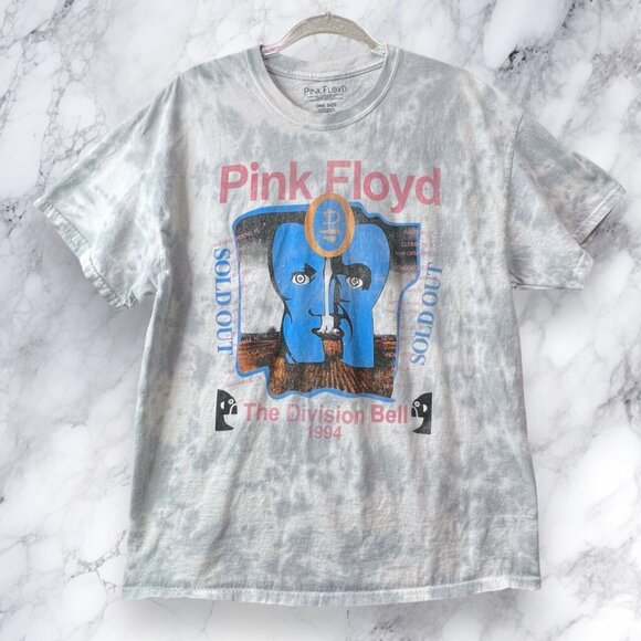 PINK FLOYD Womens Oversized Shirt  Tie Dye Retro Division Bell Concert Tee - Picture 1 of 9